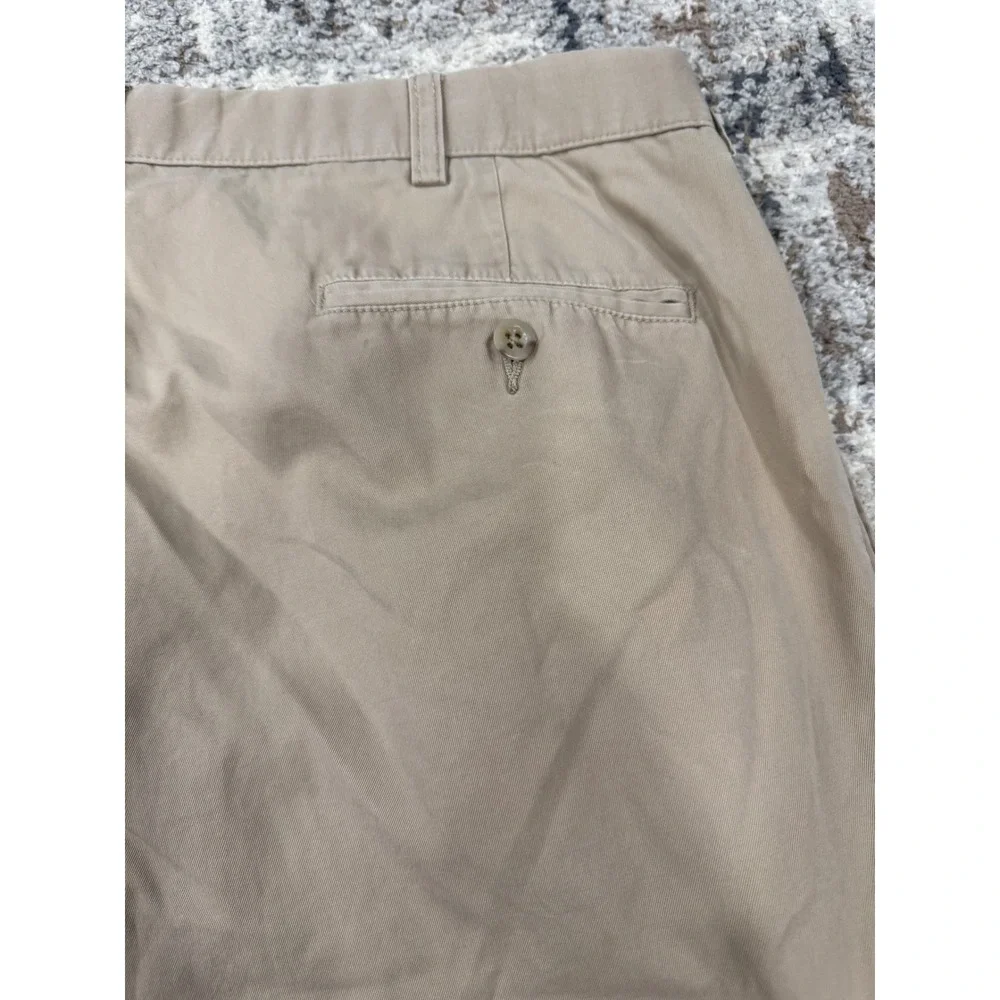 Polo Ralph Lauren Hammond Pant Mens 36x32 Tan Khaki Pleated Cuffed Cotton Chinos